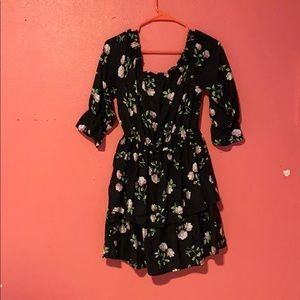 Black flowered dress